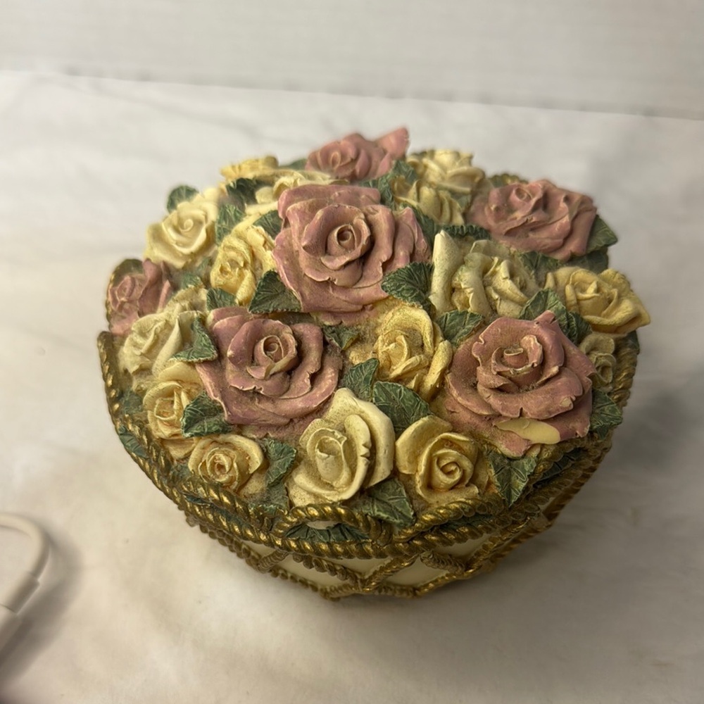 1993 Dezine Hand-Painted Decorative Trinket Box